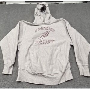Champion Reverse Weave St Josephs Prep Cross Country Hoodie Grey Mens Large